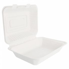 Opakowania MenuBox Trzciny Cukrowej Białe 225x165x64mm (50 Sztuk)