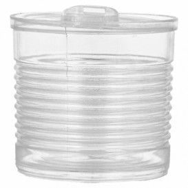 Tasting Plastic Tin Can PS Clear 220ml Ø7,4x7cm (100 Units)
