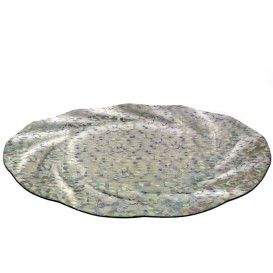 Talerz Papierowe Okrągłe Srebro Gaudi Akwarium 350 mm (100 Sztuk)