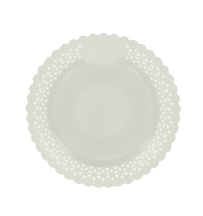 Talerz Papierowe Okrągłe Ozdobne Białe 35 cm (50 Sztuk) Talerz Papierowe Okrągłe Ozdobne Białe 35 cm (50 Sztuk)
