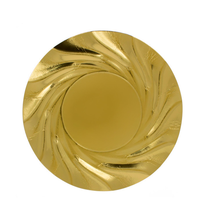 Talerz Papierowe Okrągłe Złote Akwarium 350 mm (100 Sztuk) Talerz Papierowe Okrągłe Złote Akwarium 350 mm (100 Sztuk)