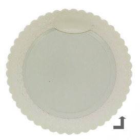 Talerz Papierowe Okrągłe Ozdobne Czarni 28 cm (100 Sztuk)