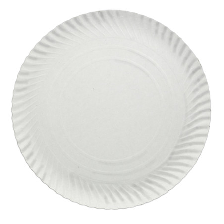 Talerz Papierowe Okrągłe Białe 18cm 500g/m2 (100 Sztuk)