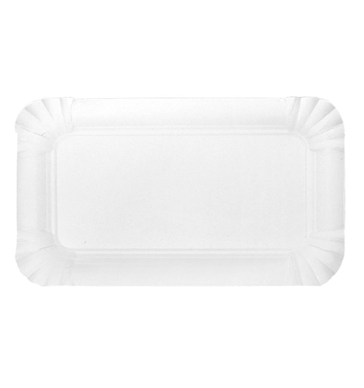 Tacki Papierowe Prostokątny Białe 9x15 cm (100 Sztuk) Tacki Papierowe Prostokątny Białe 9x15 cm (100 Sztuk)
