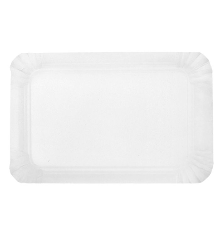 Tacki Papierowe Prostokątny Białe 14x21 cm (100 Sztuk) Tacki Papierowe Prostokątny Białe 14x21 cm (100 Sztuk)