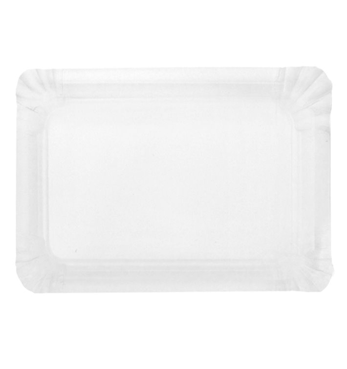 Tacki Papierowe Prostokątny Białe 16x22 cm (100 Sztuk) Tacki Papierowe Prostokątny Białe 16x22 cm (100 Sztuk)