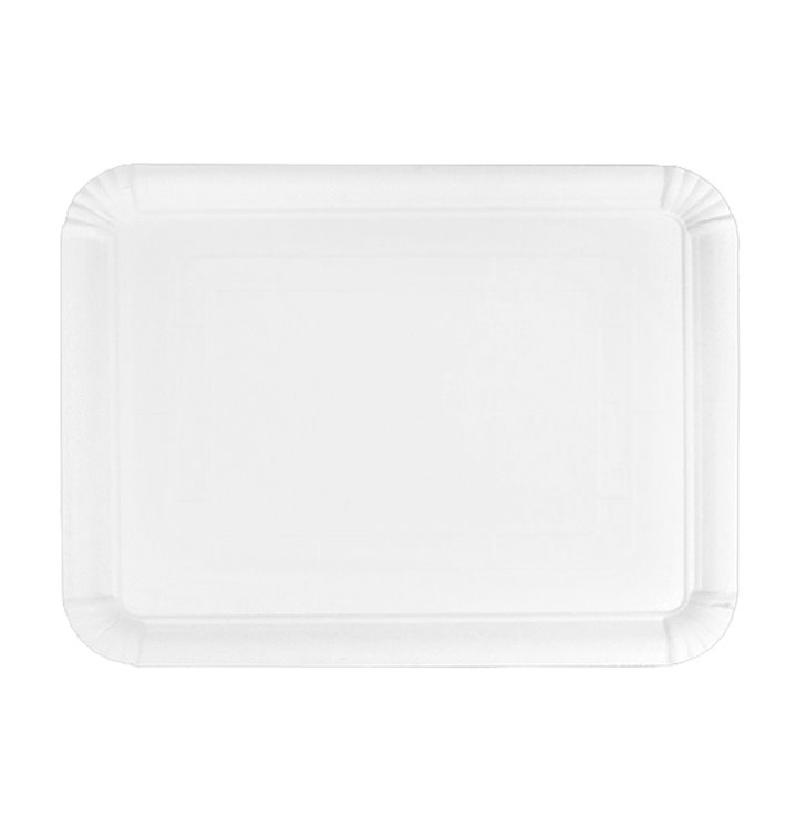 Tacki Papierowe Prostokątny Białe 20x27 cm (100 Sztuk) Tacki Papierowe Prostokątny Białe 20x27 cm (100 Sztuk)