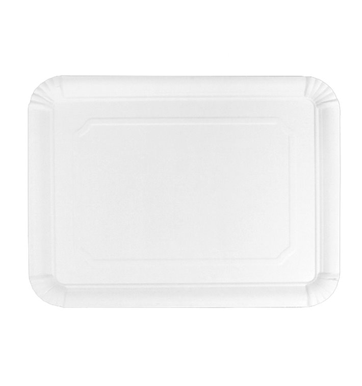 Tacki Papierowe Prostokątny Białe 24x30 cm (100 Sztuk) Tacki Papierowe Prostokątny Białe 24x30 cm (100 Sztuk)