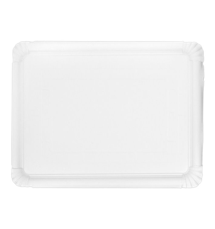 Tacki Papierowe Prostokątny Białe 28x36 cm (300 Sztuk) Tacki Papierowe Prostokątny Białe 28x36 cm (300 Sztuk)