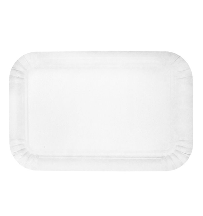 Tacki Papierowe Prostokątny Białe 12x19 cm (1500 Sztuk) Tacki Papierowe Prostokątny Białe 12x19 cm (1500 Sztuk)