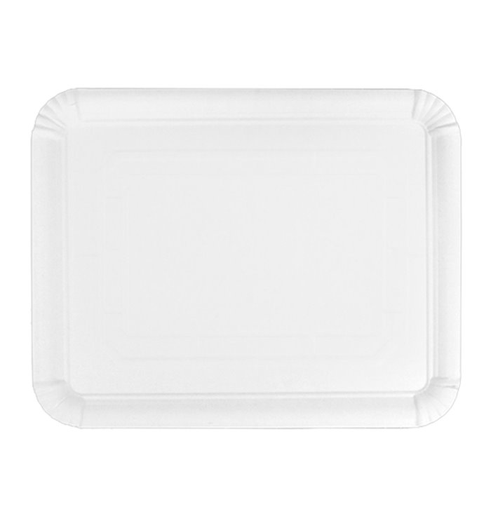 Tacki Papierowe Prostokątny Białe 22x28 cm (100 Sztuk) Tacki Papierowe Prostokątny Białe 22x28 cm (100 Sztuk)