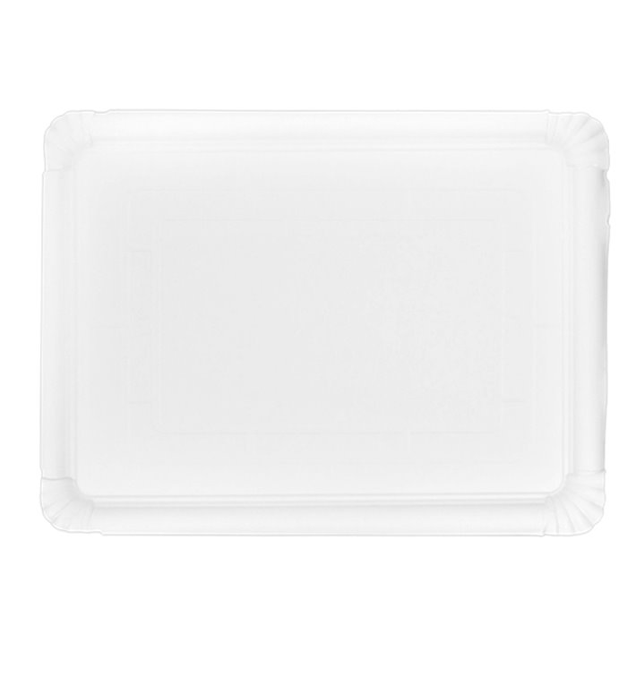Tacki Papierowe Prostokątny Białe 34x42 cm (200 Sztuk) Tacki Papierowe Prostokątny Białe 34x42 cm (200 Sztuk)
