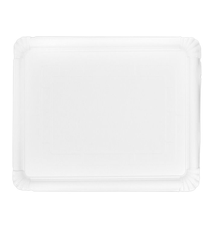 Tacki Papierowe Prostokątny Białe 31x38 cm (200 Sztuk) Tacki Papierowe Prostokątny Białe 31x38 cm (200 Sztuk)
