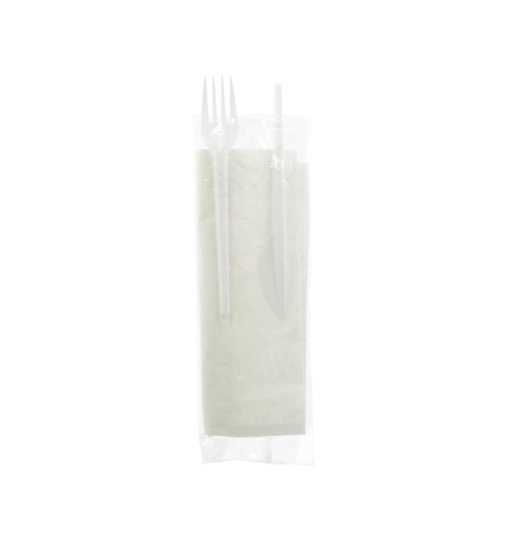 Zestaw Sztućców Plastikowe Widelczyki, Nóż i Serwetki (25 Sztuk) Zestaw Sztućców Plastikowe Widelczyki, Nóż i Serwetki (25 Sztuk)