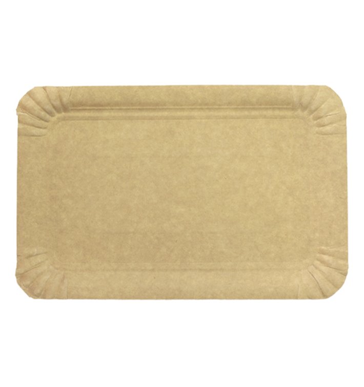 Tacki Papierowe Prostokątny Kraft 14x21 cm (100 Sztuk) Tacki Papierowe Prostokątny Kraft 14x21 cm (100 Sztuk)