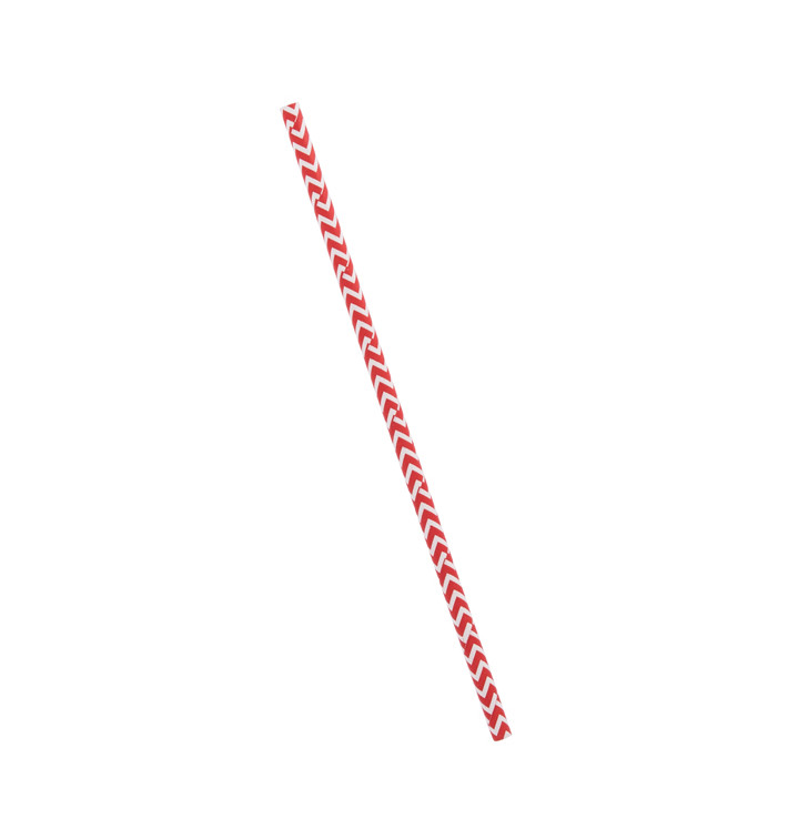 Słomki Prosto Papierowe Czerwerne i Białe Ø6mm 20cm (6000 Sztuk) Słomki Prosto Papierowe Czerwerne i Białe Ø6mm 20cm (6000 Sztuk)