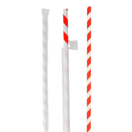 Słomki Prosto Papierowe w Papierku Ø6mm 20cm (6000 Sztuk)