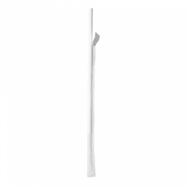 Słomki Prosto Papierowe Białe w Papierku Ø6mm 19,7cm (3000 Sztuk)