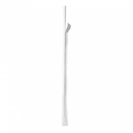 Słomki Prosto Papierowe Białe w Papierku Ø6mm 19,7cm (500 Sztuk)
