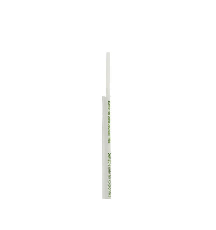 Słomki Elastyczny w Papierku PLA Białe Ø5mm 21cm (7500 Sztuk) Słomki Elastyczny w Papierku PLA Białe Ø5mm 21cm (7500 Sztuk)