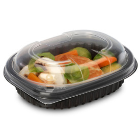 Pojemniki Prostokątny PP Czarni 250ml 142x111x31mm (640 Sztuk)