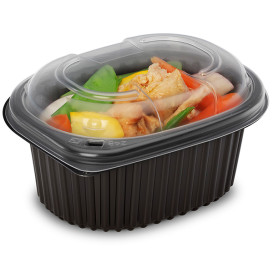 Pojemniki Prostokątny PP Czarni 450ml 142x111x60mm (80 Sztuk)