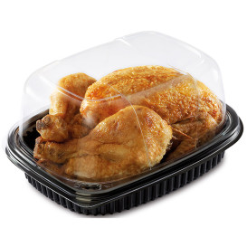 Pojemniki Prostokątny PP Czarni 800ml 215x170x40mm (40 Sztuk)