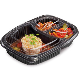 Pojemniki Prostokątny PP Czarni 3C 1250ml 255x189x45mm (40 Sztuk)