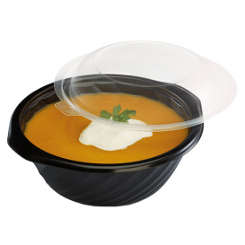 Pojemniki Okrągłe PP Czarni 400ml Ø144mm (100 Sztuk)
