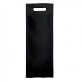 Non-Woven Bag with Die-cut Handles Black 17+10x40cm (25 Units)