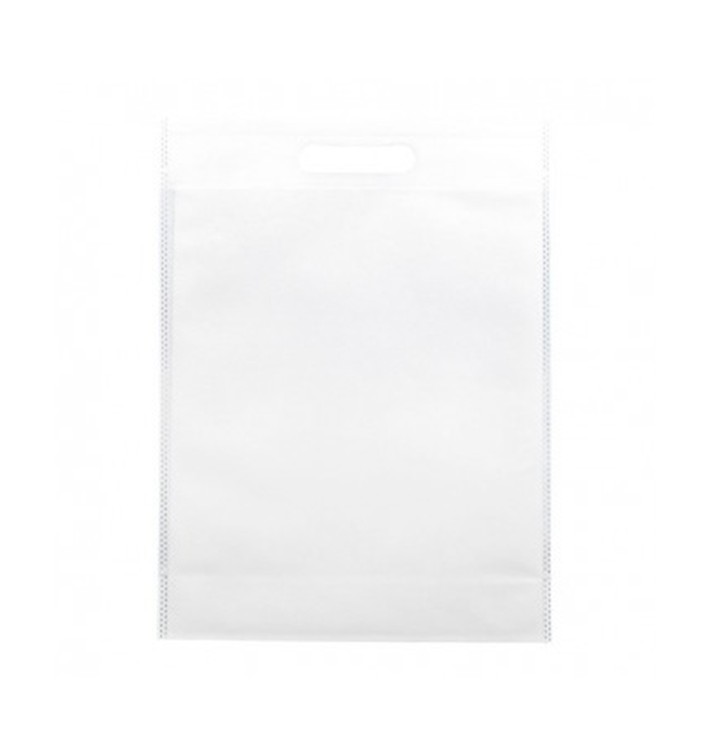 Non-Woven Bag with Die-cut Handles White 30+10x40cm (200 Units)