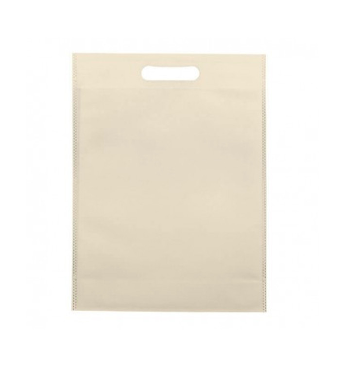 Non-Woven Bag with Die-cut Handles Cream 30+10x40cm (200 Units) Non-Woven Bag with Die-cut Handles Cream 30+10x40cm (200 Units)