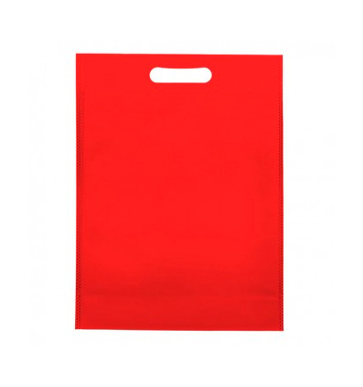Non-Woven Bag with Die-cut Handles Red 30+10x40cm (25 Units) Non-Woven Bag with Die-cut Handles Red 30+10x40cm (25 Units)