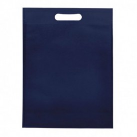 Non-Woven Bag with Die-cut Handles Navy Blu 30+10x40cm (25 Units)