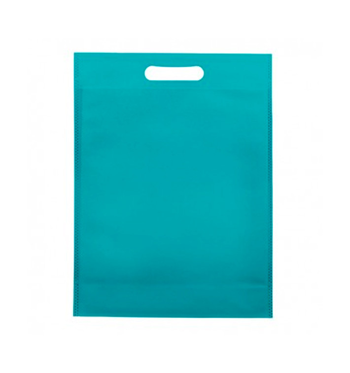 Non-Woven Bag with Die-cut Handles Aquamarine 30+10x40cm (200 Units) Non-Woven Bag with Die-cut Handles Aquamarine 30+10x40cm (200 Units)
