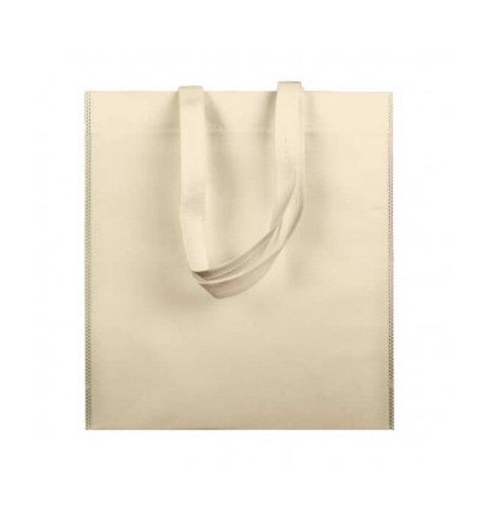 Non-Woven Bag with Short Handles Cream 38x42cm (25 Units)