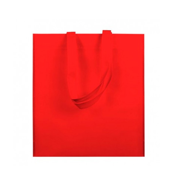 Non-Woven Bag with Short Handles Red 38x42cm (25 Units)