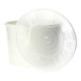 Miski Papierowe Białe z Pokrywką PP 736ml (250 Sztuk)