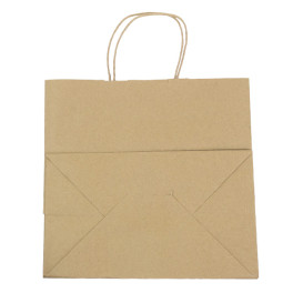 Torby Papierowe Kraft Brązowe z Uchwytami 100g 30+18x29cm (200 Sztuk)