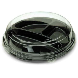 Talerz Plastikowe Okrągłe 3 Udostępnianie Czarni 26 cm (250 Sztuk)