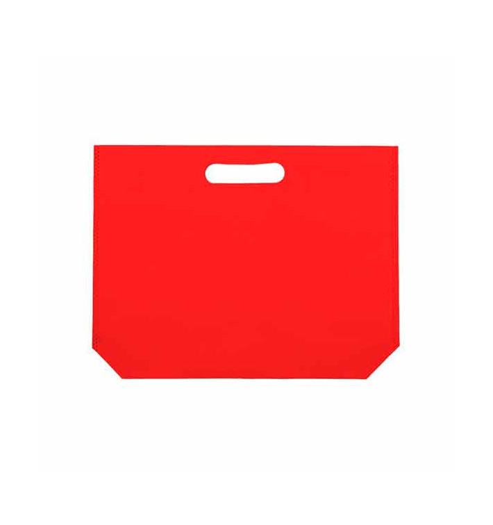 Non-Woven Bag with Die-cut Handles Red 34+8x26cm (200 Units) Non-Woven Bag with Die-cut Handles Red 34+8x26cm (200 Units)