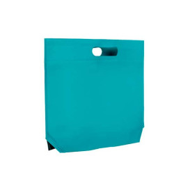 Non-Woven Bag with Die-cut Handles Aquamarine 34+8x26cm (25 Units)
