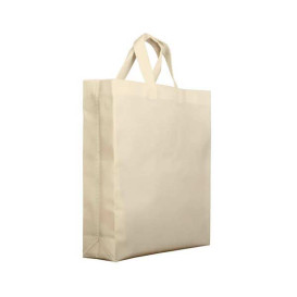 Non-Woven PREMIUM Bag with Short Handles Cream 25+10x30cm (25 Units)