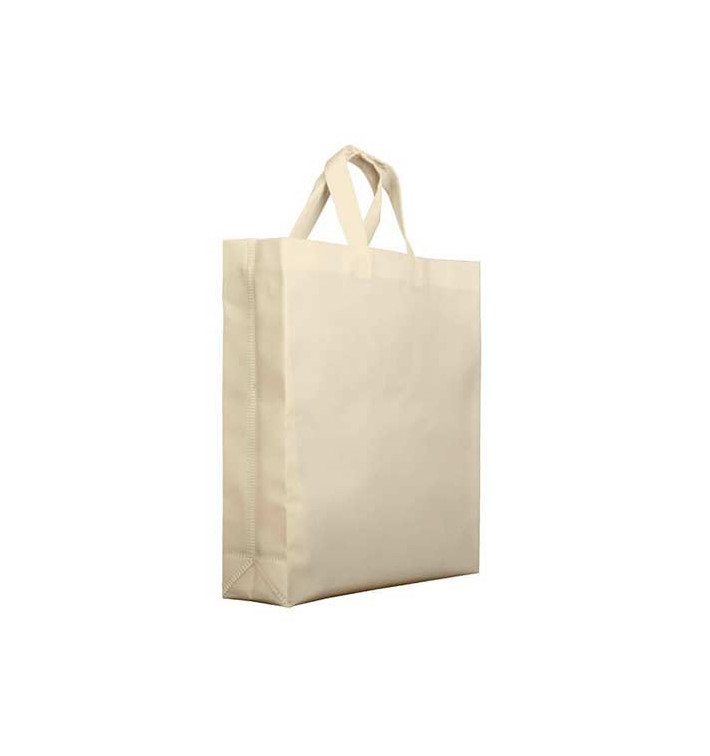 Non-Woven PREMIUM Bag with Short Handles Cream 25+10x30cm (200 Units)