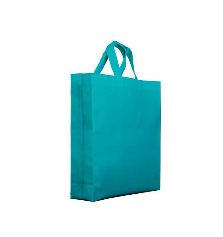 Non-Woven PREMIUM Bag with Short Handles Aquamarine 25+10x30cm (200 Units)