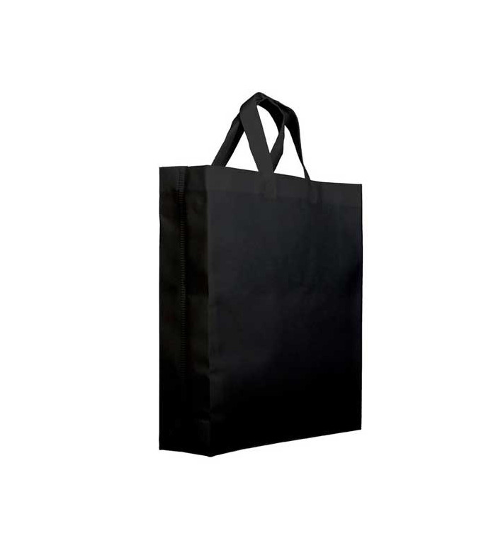 Non-Woven PREMIUM Bag with Short Handles Black 25+10x30cm (200 Units) Non-Woven PREMIUM Bag with Short Handles Black 25+10x30cm (200 Units)
