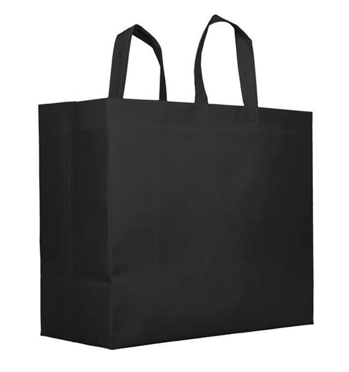 Non-Woven PREMIUM Bag with Short Handles Black 45+12x40cm (100 Units) Non-Woven PREMIUM Bag with Short Handles Black 45+12x40cm (100 Units)