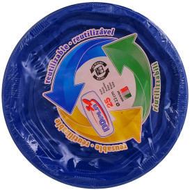 Talerz Głębokie Okrągłe Ośmioboczny Plastikowe PS Niebieski Ø220 mm (250 Sztuk)