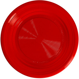 Talerz Skrobia Kukurydziana PLA Głębokie Czerwerne Ø220 mm (375 Sztuk)