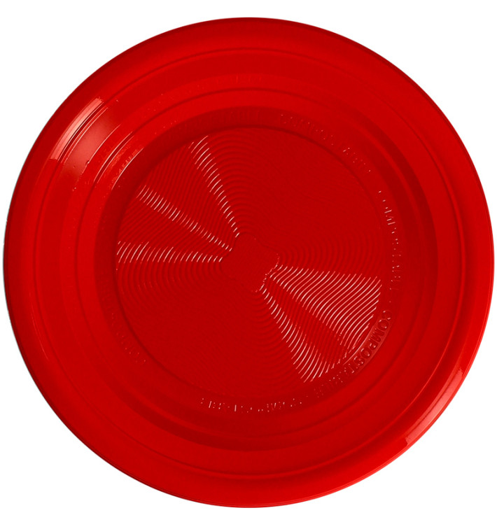 Talerz Skrobia Kukurydziana PLA Głębokie Czerwerne Ø220 mm (375 Sztuk) Talerz Skrobia Kukurydziana PLA Głębokie Czerwerne Ø220 mm (375 Sztuk)